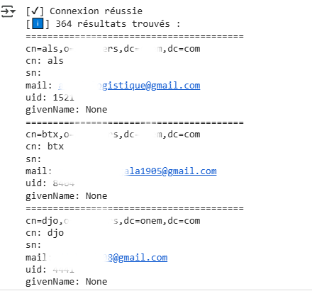 Illustration accès LDAP ouvert